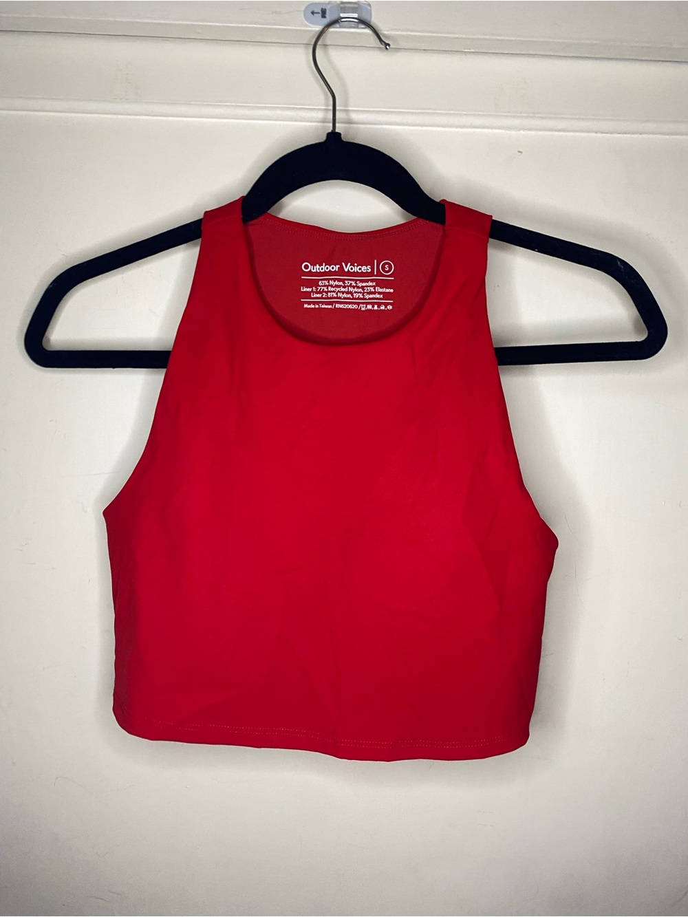 Outdoor Voices Scarlet High-Neck Crop Tank